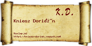 Kniesz Dorián névjegykártya